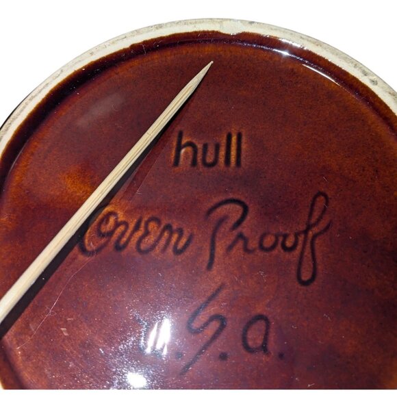 Hull Cookie Jar with Lid Oven Proof Brown Drip Glazed Ceramic Pottery with Lid - Picture 9 of 16